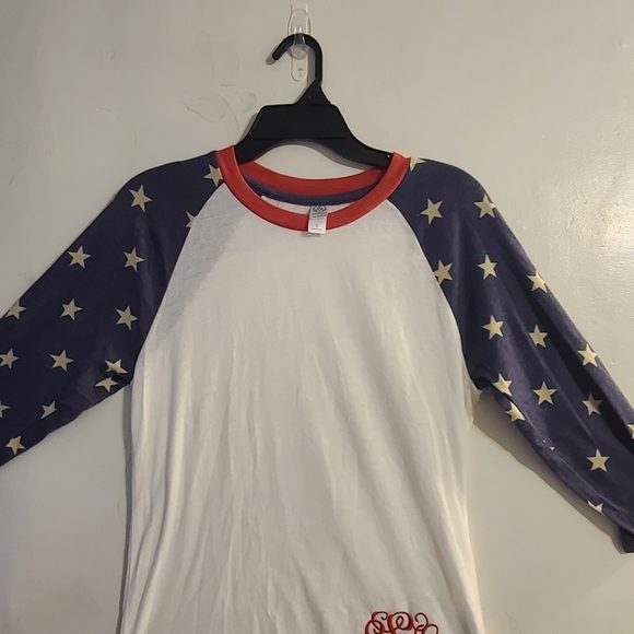 Alternative Apparel Star Sleeve Baseball Tee – Red, White & Blue - Picture 2 of 4